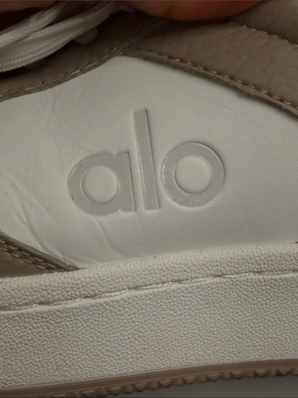 ALO Yoga White and Beige Low-Top Sneakers - Picture 2 of 7